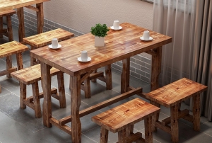 小吃桌子1 【全友家私(侨兴新城店)】餐饮店餐桌长方形桌子小吃店酒吧客厅饭桌早餐门店档口休闲餐厅椅